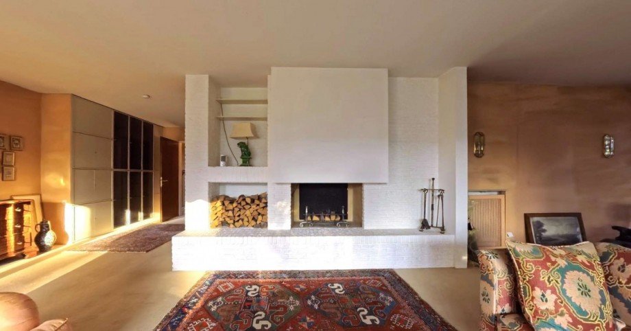 Kamin im Wohnzimmer Stadthaus N�rnberg